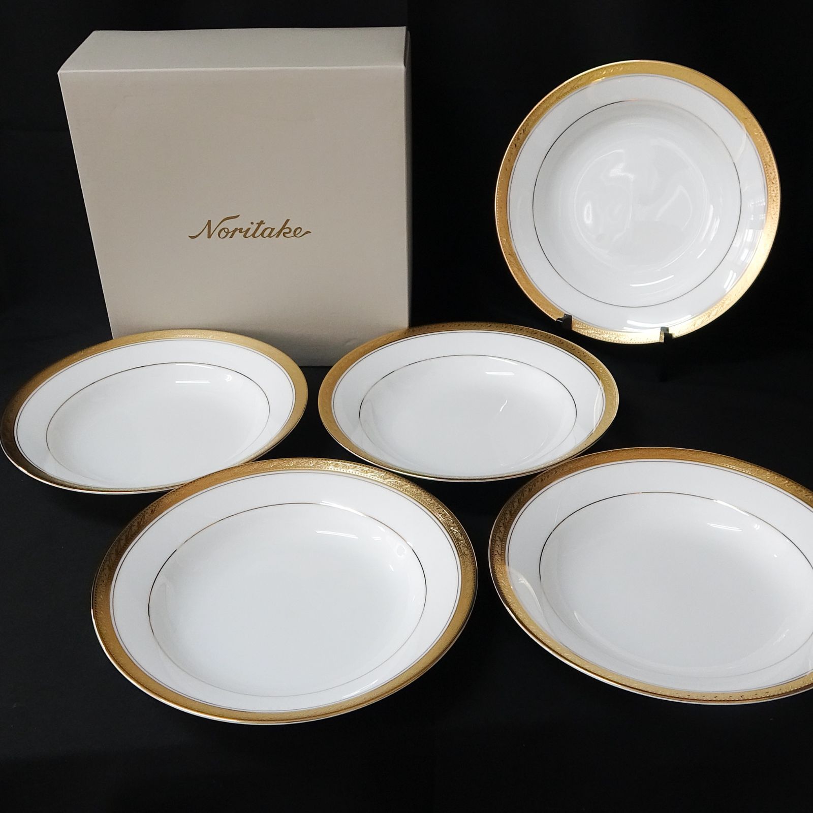 NORITAKE ノリタケ 皿 スープ皿 Legendary by Noritake CREST WooD GOLD 4167 5枚