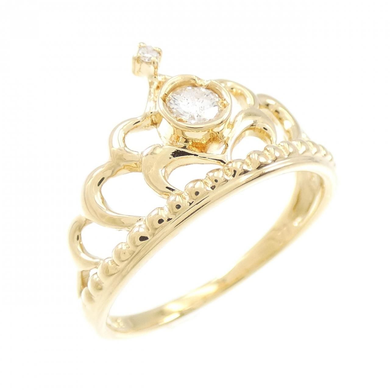 K18YG ティアラ ダイヤモンド リング 0.11CT - メルカリ 