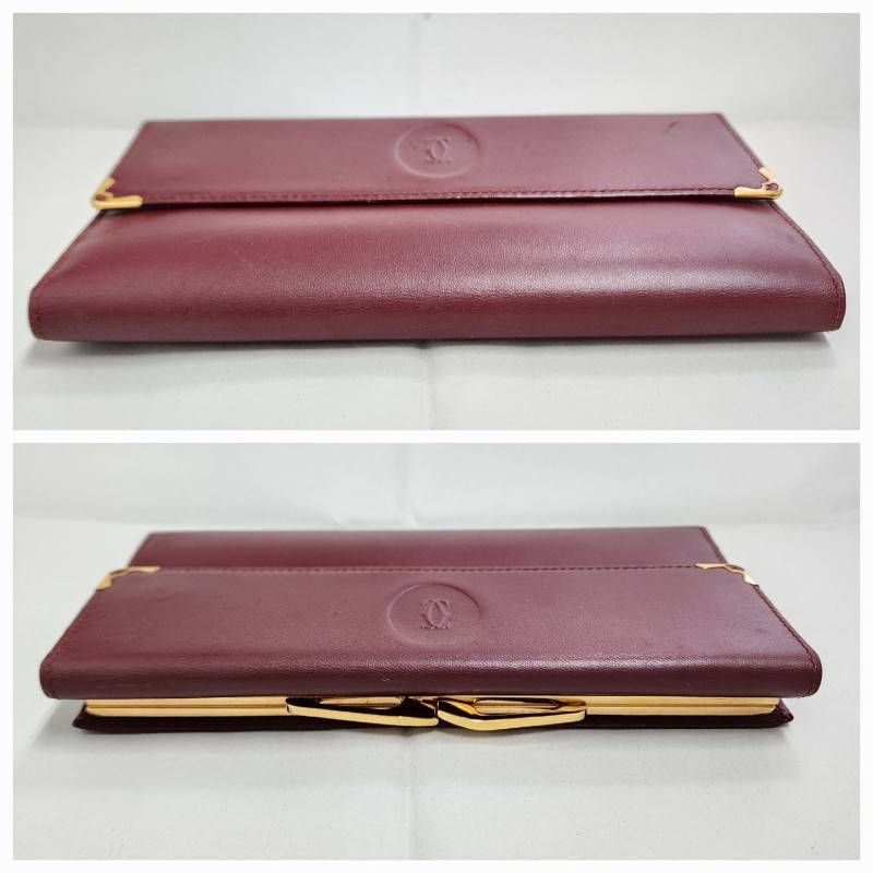 カルティエ 長財布 がま口 付属品あり L300002 Cartier カルティエ 新品同様 マスト ドゥ L3000002 ガマ口 三
