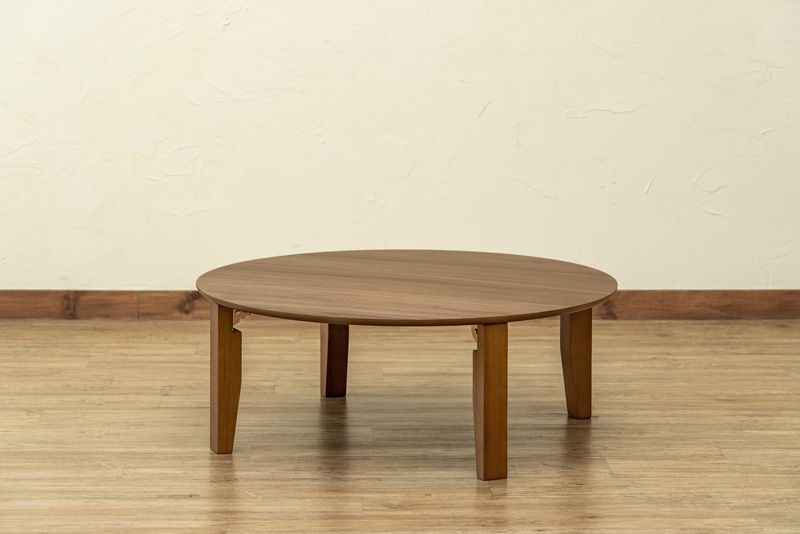 座卓 ちゃぶ台 テーブル ローテーブル センターテーブル 和室 洋室 集会所 食卓 丸型 円形 丸形 直径85cm 折りたたみ 折れ脚 ウォールナット WAL 西20 UHR-R85WAL 3.3 テーブル