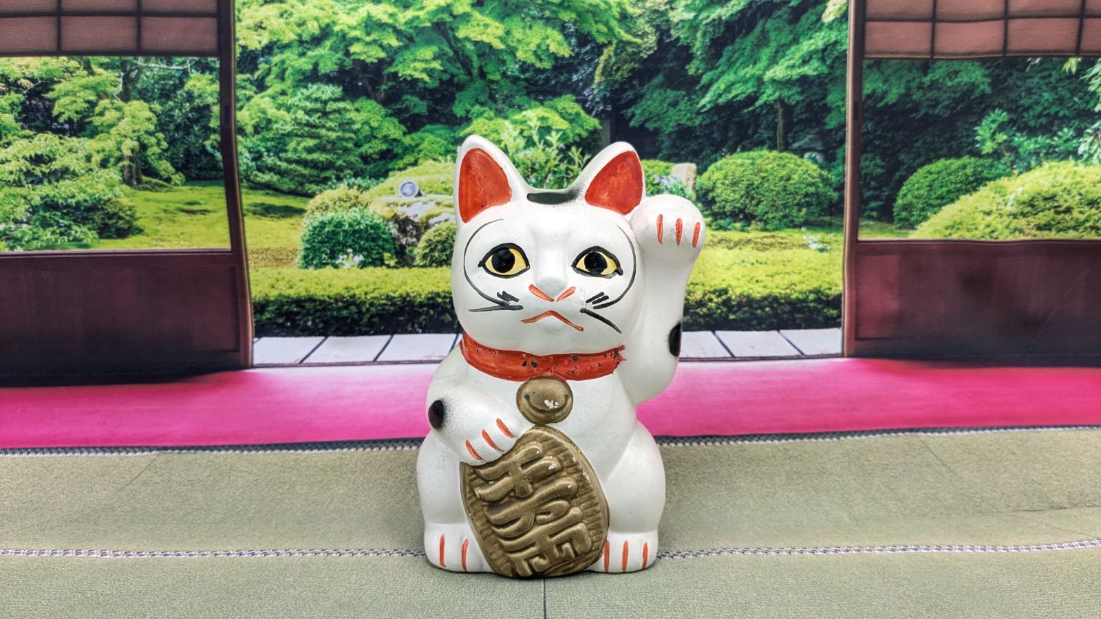 レトロ招き猫 縁起物 昭和レトロ 招き猫 貯金箱 左手上げ