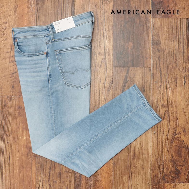 AMERICAN EAGLE/31インチ/デニムパンツ 0111-6626 ストレッチ伸縮 ウォッシュ加工 ジーンズ サーフ 新品/青/ブルー/ih246/