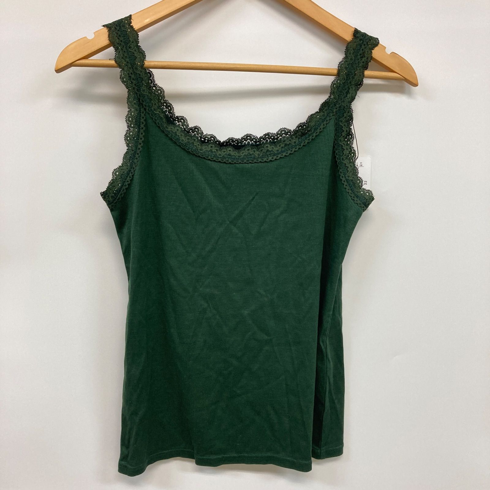 MON STYLE モンスティル トップス ノースリーブ タンクトップ キャミソール レース グリーン レディース CT 1995