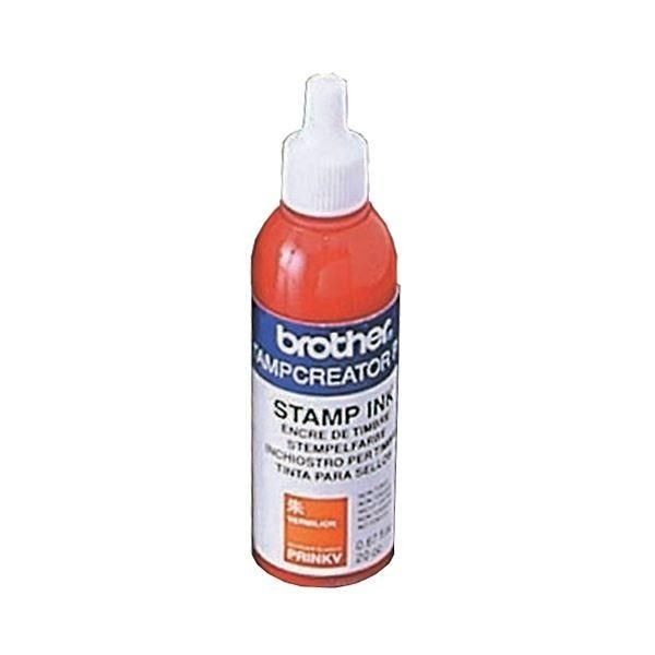 (まとめ) ブラザー BROTHER スタンプ用補充インク 朱 20cc PRINKV 1本 〔×10セット〕