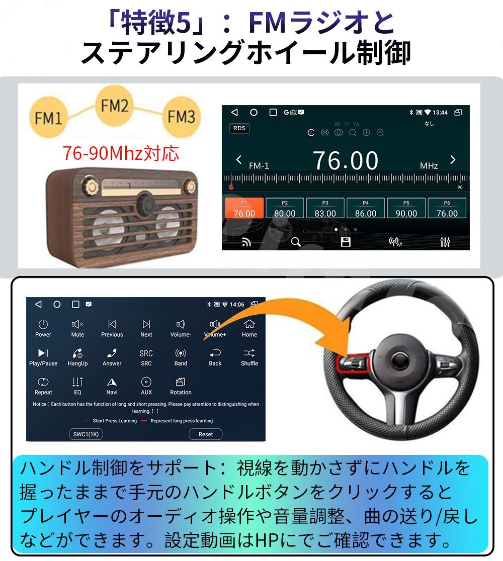 N10F6 Android式カーナビ10インチ2GB+32GBステレオ2DINラジオBluetooth GPS FM Radio WiFi USB  Carplay バックカメラ - メルカリ