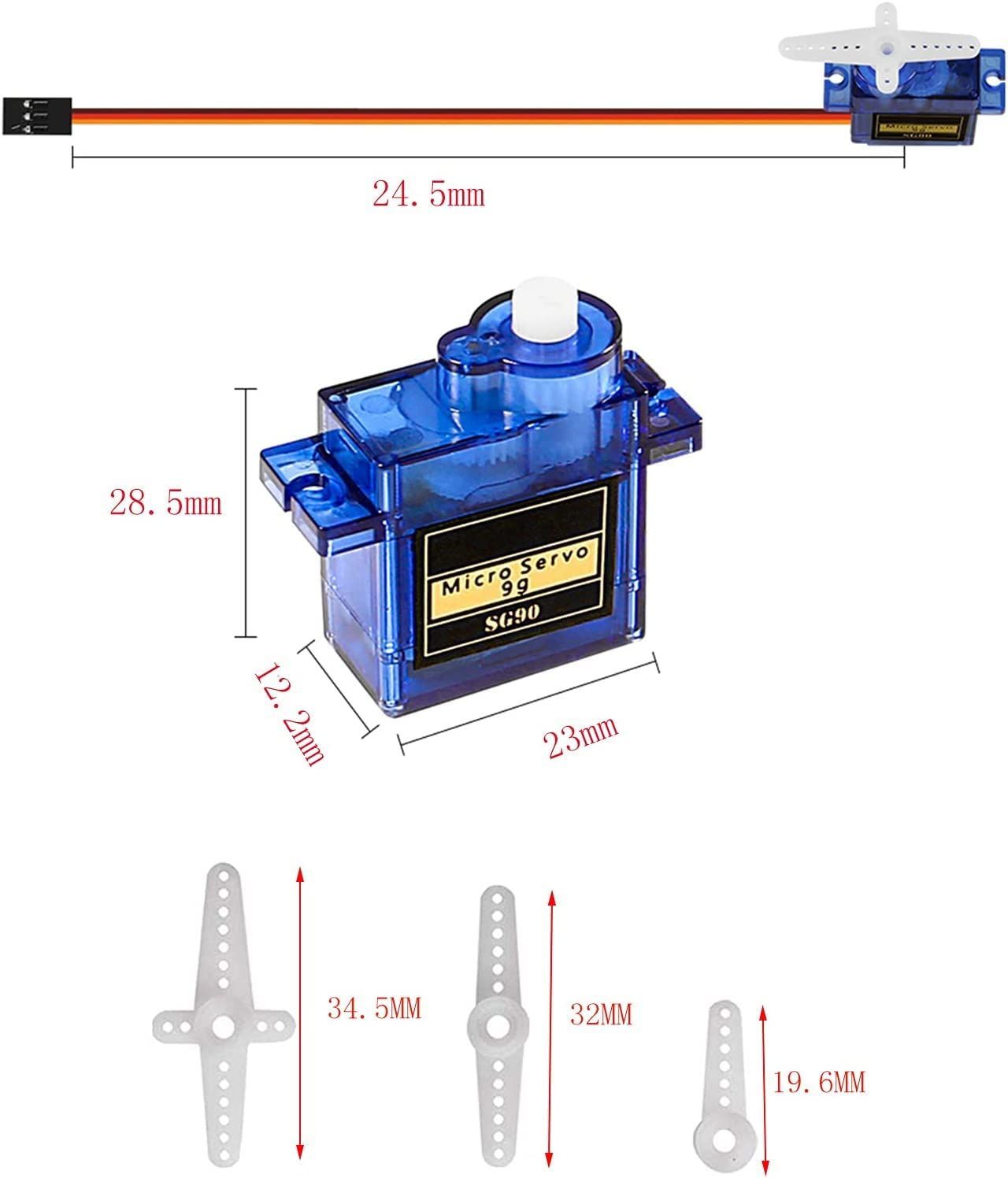 贅沢品 YFFSFDC 4個 SG90 9gマイクロサーボモーター180°RCロボット