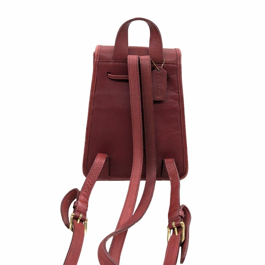 COACH オールドコーチ リュック USA製 9960 USA製 COACH オールド コーチ レザー リュックサック 茶☆9960