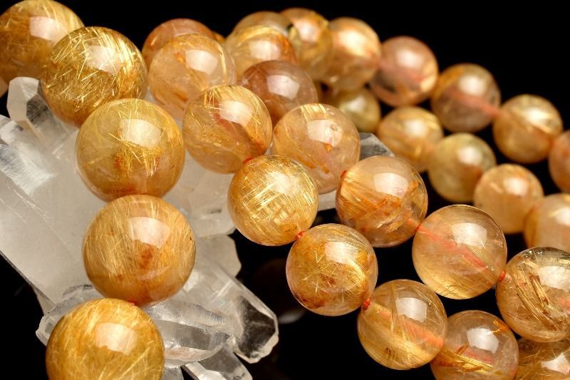 お買い得◇金針たっぷり タイチンルチルクォーツ 10mm ブレスレット 1