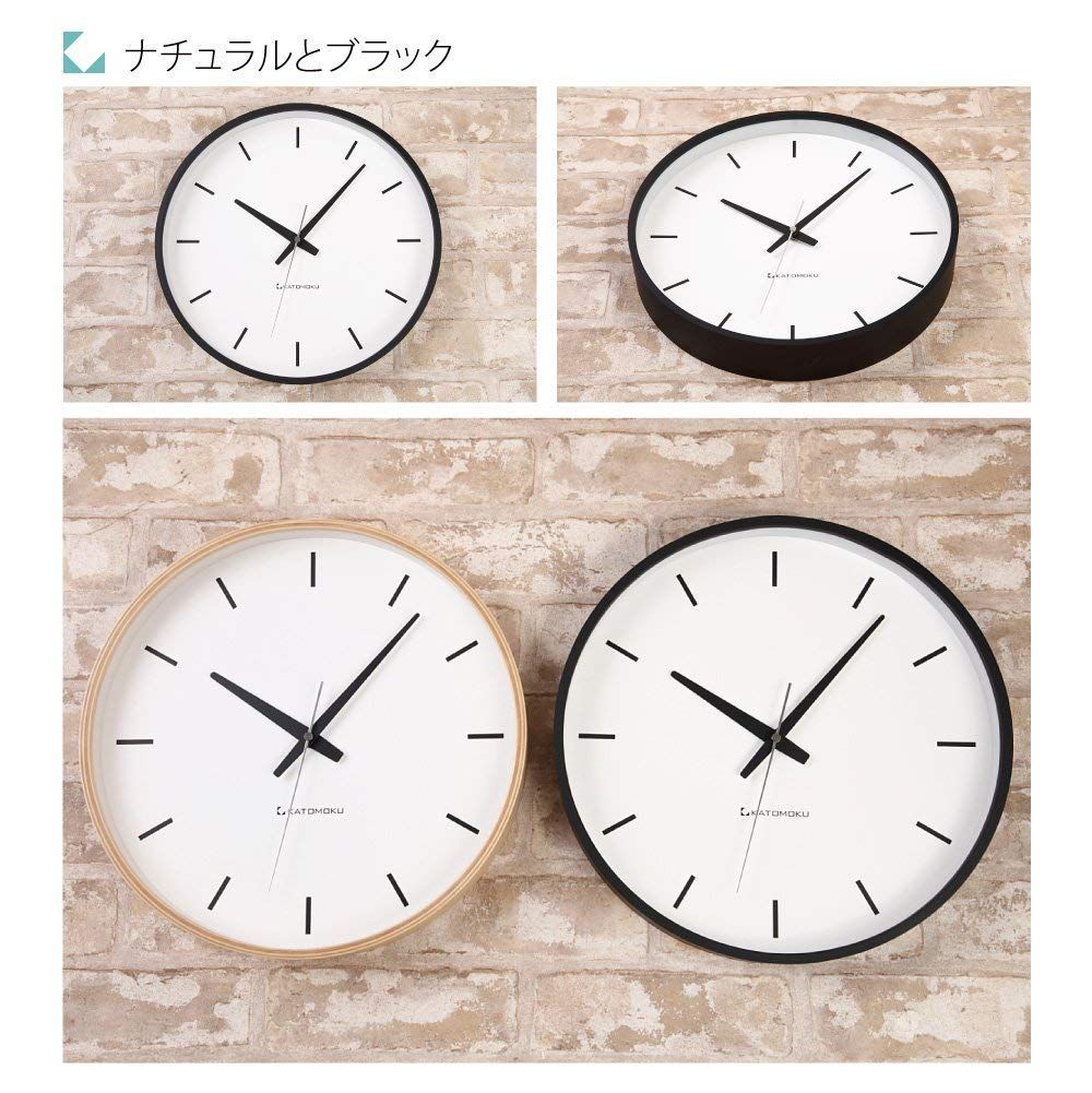 新着商品】連続秒針 km-49BRC 電波時計 ブラック clock φ304mm wall