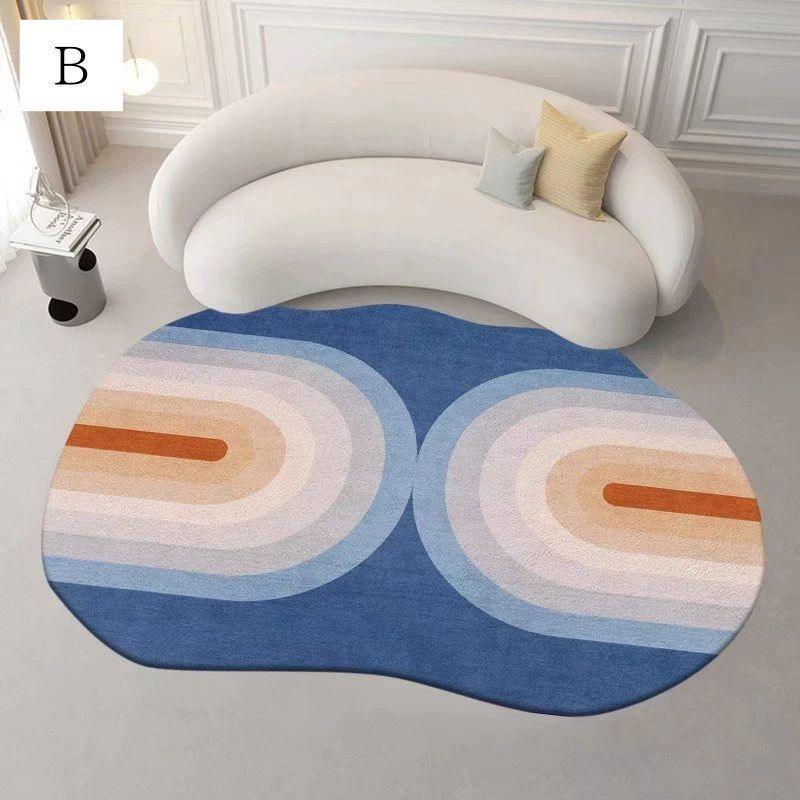 マット ラグ カーペット 敷物 北欧 120×180cm 140×200cm 幾何学模様 楕円 円形 おしゃれ ふわふわ インテリア 絨毯 じゅうたん 洗える 滑
