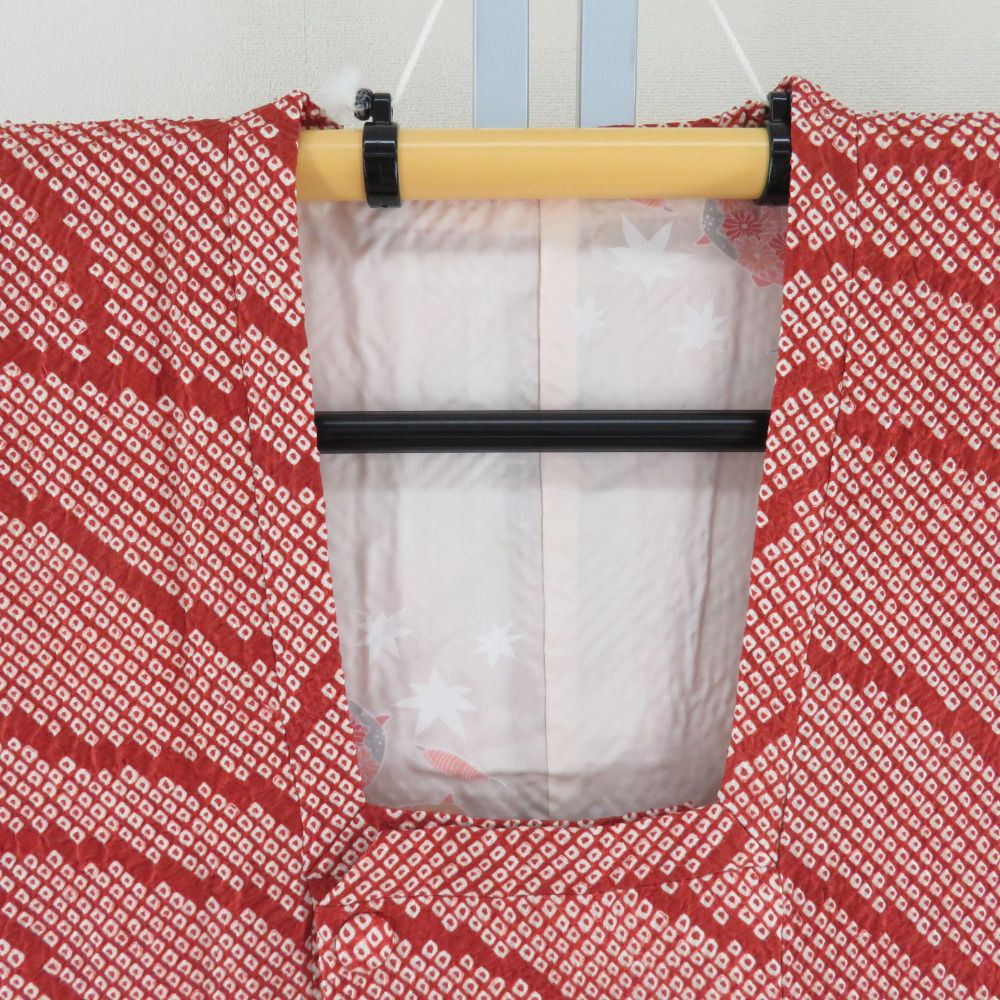 道行 絞り 紺色ｘ白色 正絹 着物コート 和装用 ちりよけ 身丈87cm 【キモノオフ野々市若松店】 道行 絞り 蝶々文様 箔 桃色 正絹 着物コート 和装用 ちりよけ 身丈
