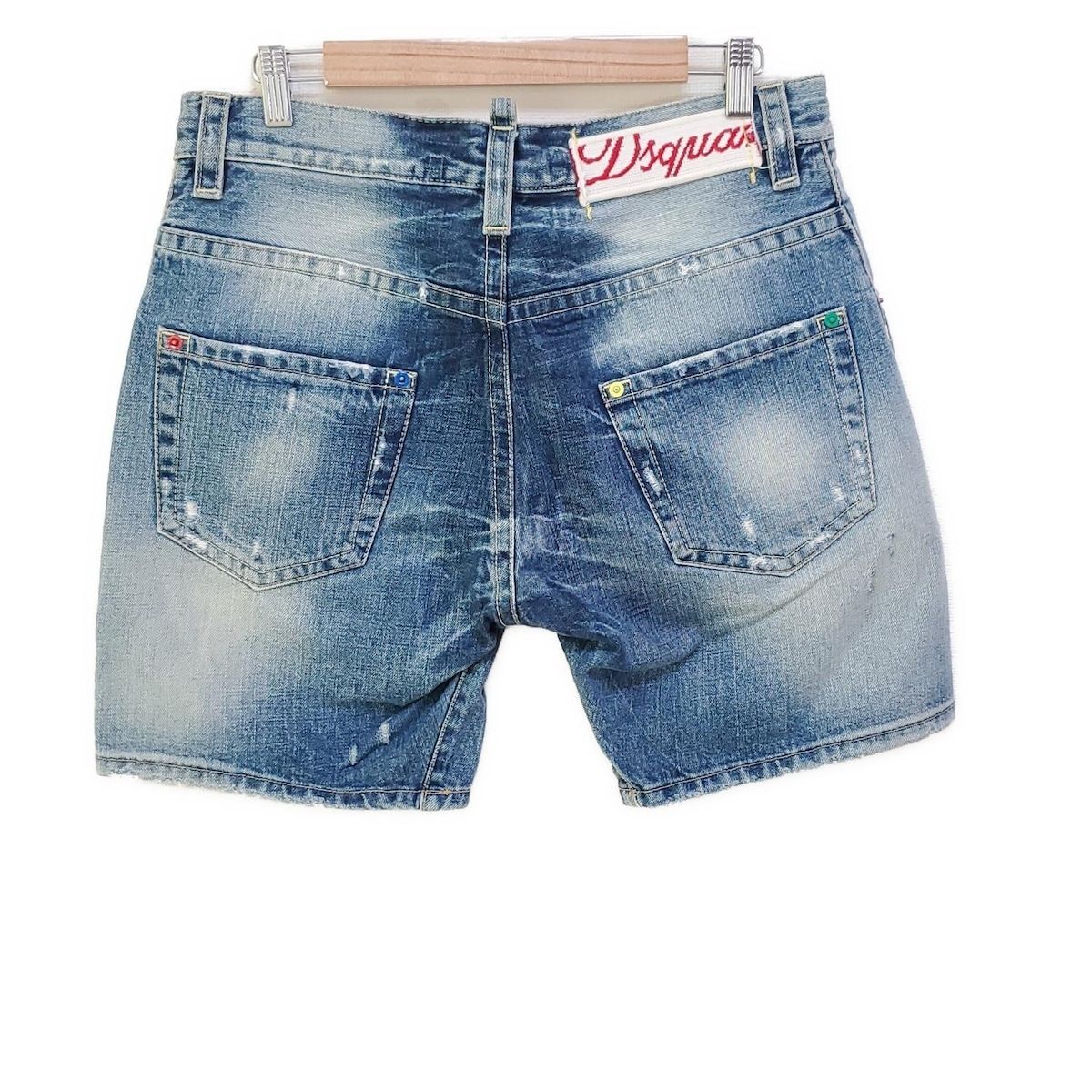 DSQUARED2 ディースクエアード ジーンズ サイズ36 S レディース - ネイビー ハーフ ひざ丈 ダメージ加工