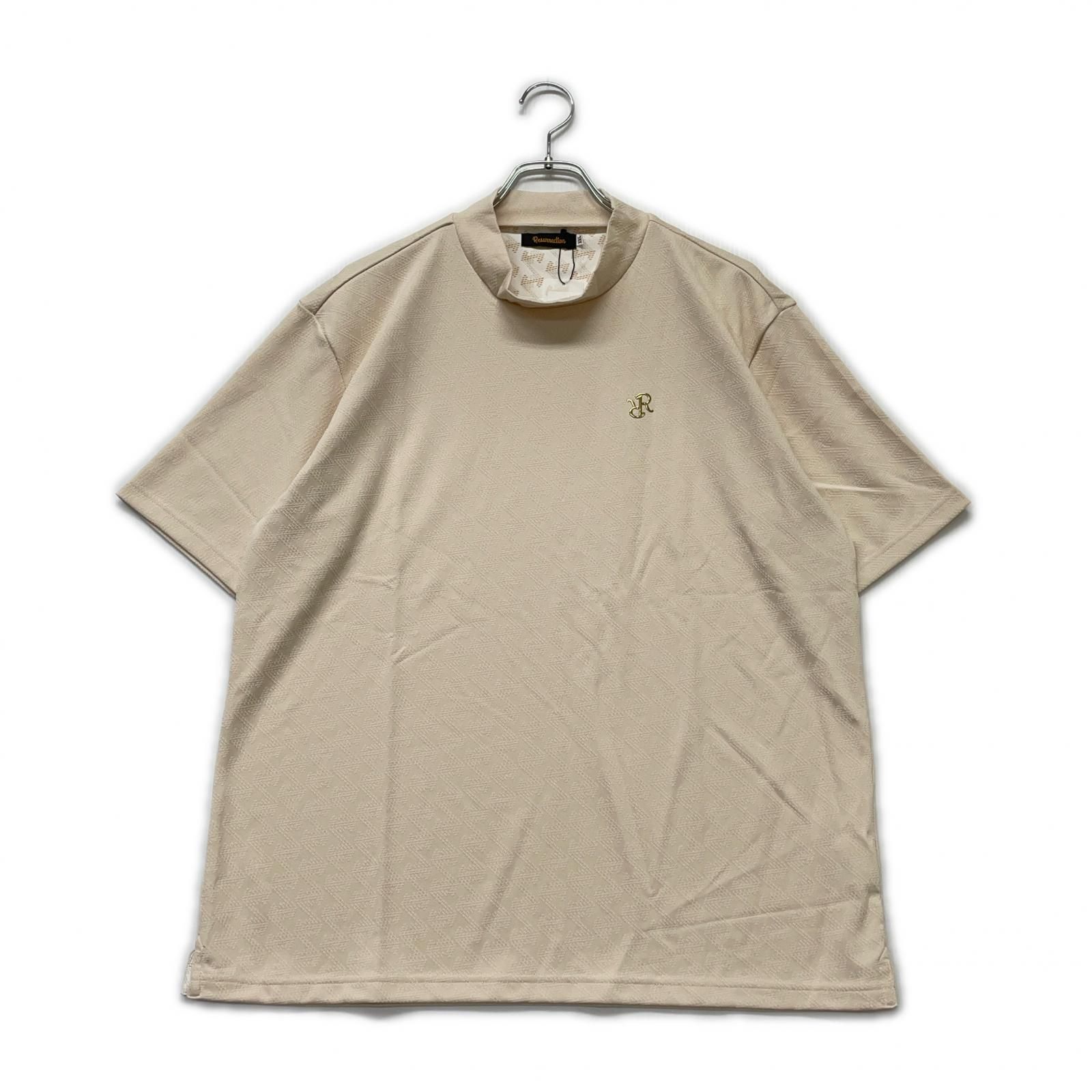 ♥品 メンズ レザレクション Resurrection 半袖シャツ XXL アイボリー モックネック 総柄