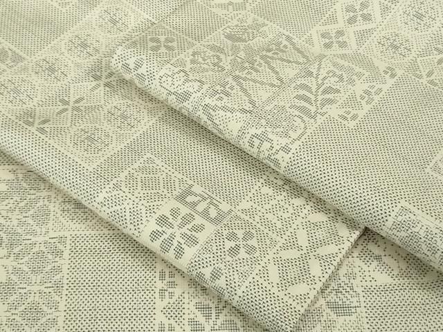 平和屋着物 上 本場大島紬 白大島 名物裂 色紙重ね DZAB0125kh5