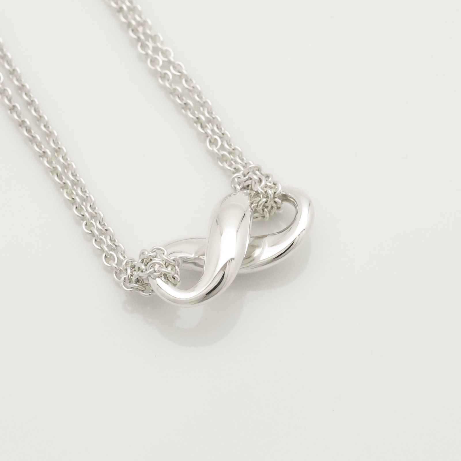 【極美品】ティファニー ネックレス インフィニティ ダブルチェーン 925 TIFFANY&Co. ティファニー インフィニティ・ダブルチェーン