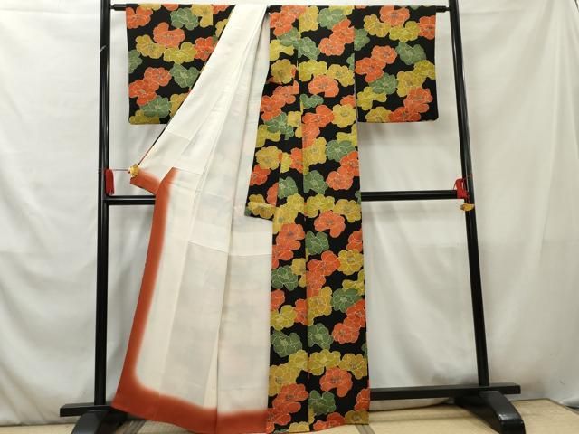 平和屋着物●上質な小紋　市松舞花文　黒地　ますいわ屋扱い　正絹　逸品　AABD6201cs 平和屋着物□上質な小紋 舞花文 黒地 正絹 逸品 AAAZ6136cs - メルカリ