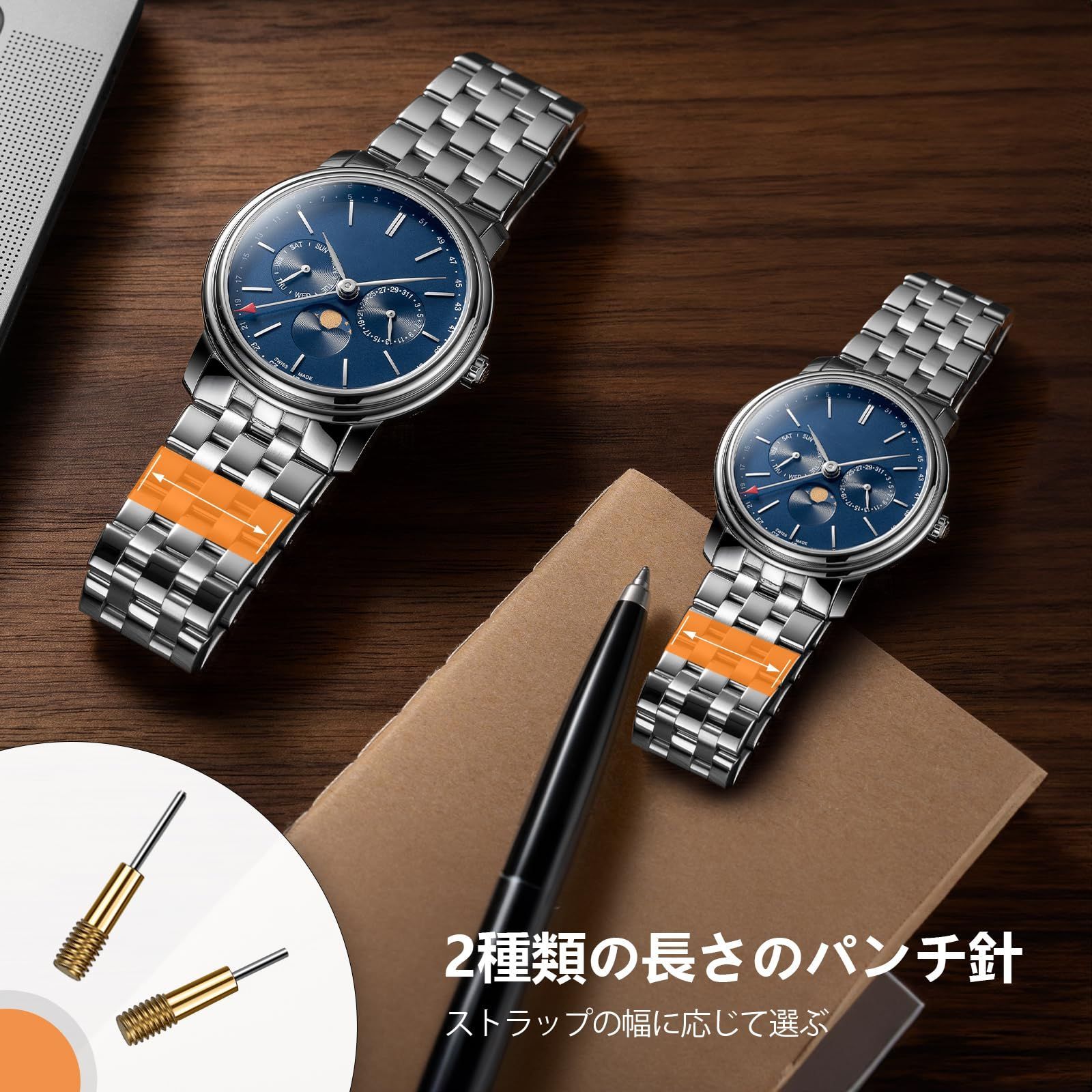 JOREST】腕時計 ベルト調整 工具セット、時計 ピン 抜き 工具