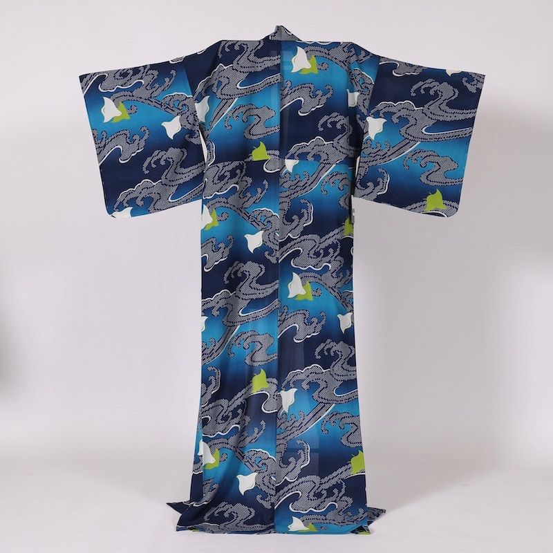 新品 浴衣 撫松庵 藍濃淡 千鳥 波紋 疋田 /B-006 - メルカリ