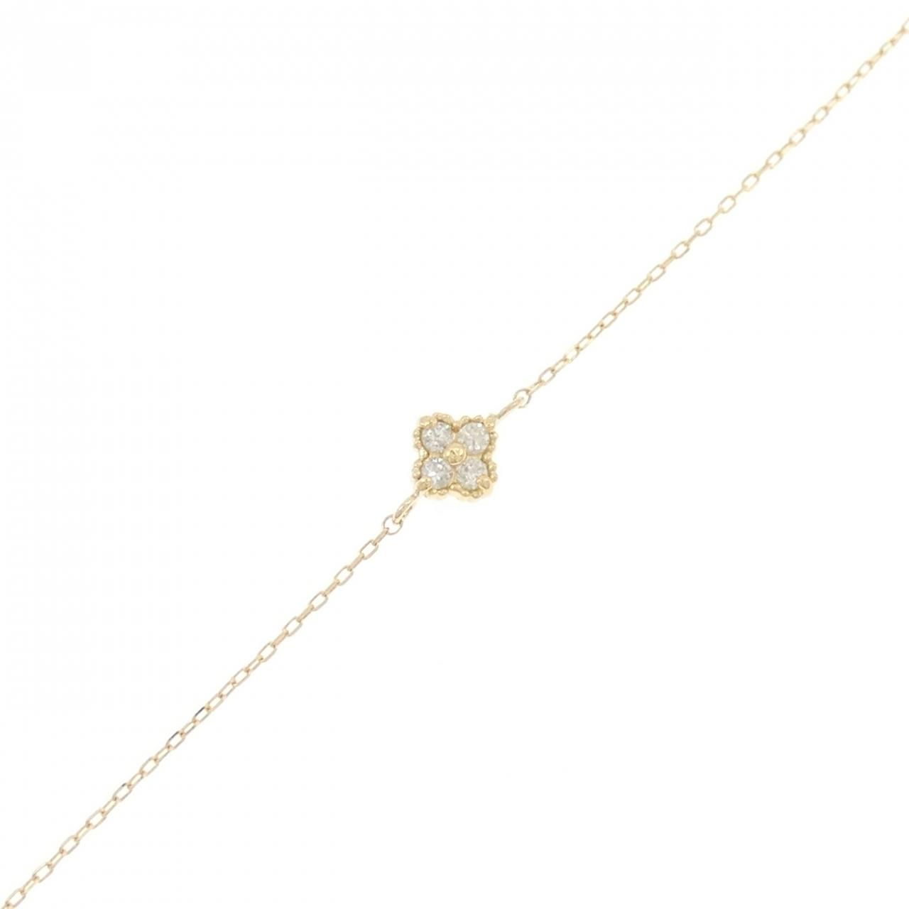 K18YG フラワー ダイヤモンド ブレスレット 0.05CT