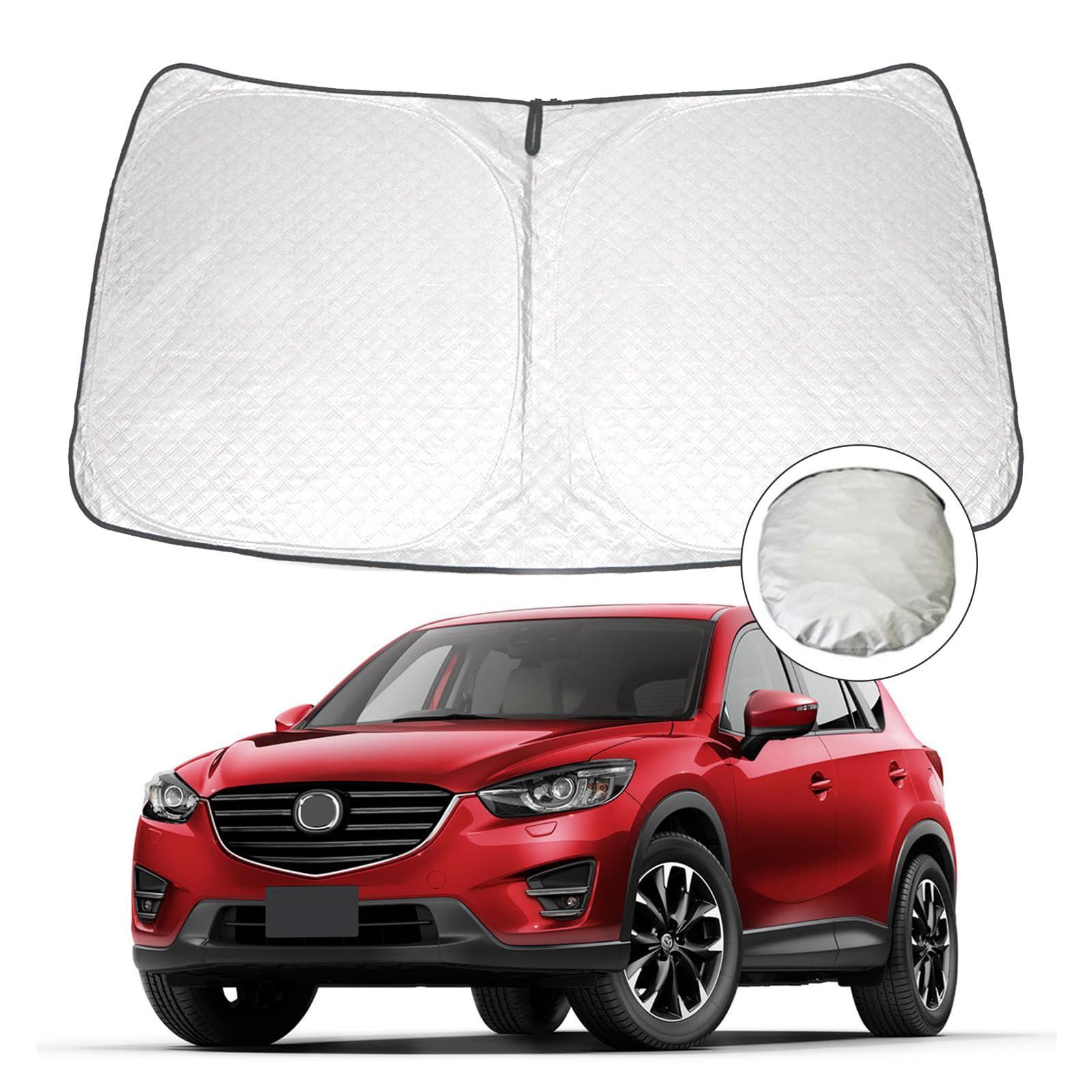 Hasiro CX-5用 サンシェード CX5 フロント サンシェード 夏 内装劣化防止 cx5用サンシェード セット 遮光 紫外線 uvカット フロントガラスサンバイザー 遮熱 サイドサンシェード cx5用 断熱マット c