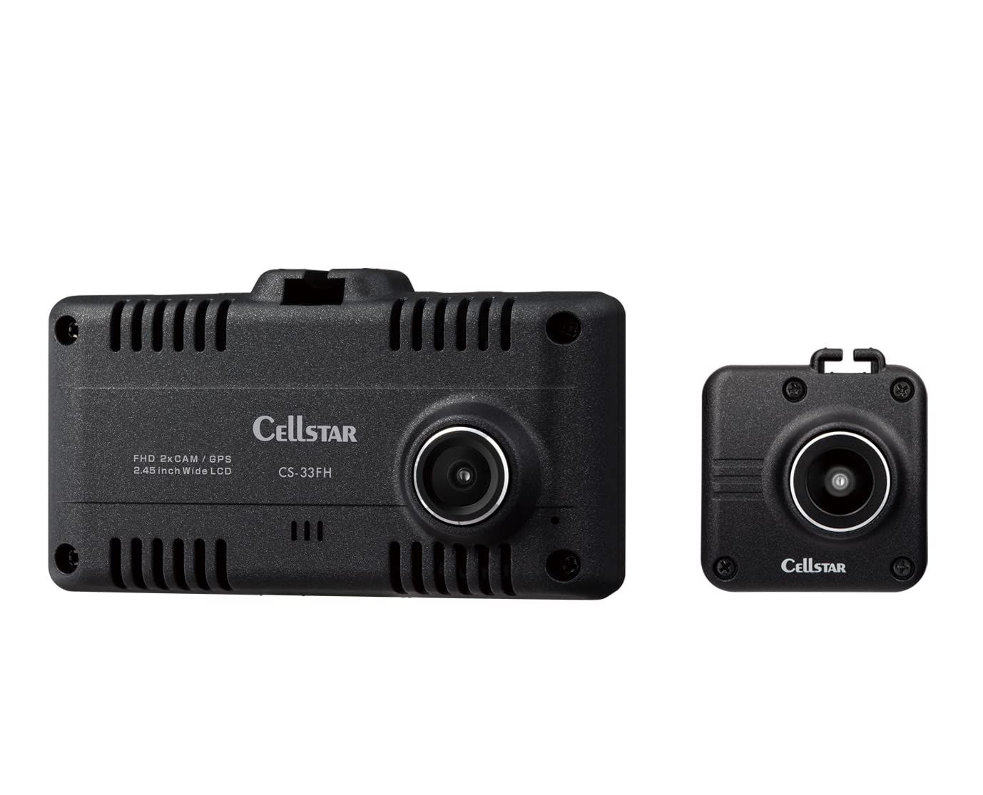 セルスター ドライブレコーダー 前後2カメラ CS-33FH 200万画素/200万画素 FullHD HDR 2.45インチ タッチパネル microSD(32GB)付 駐車監視機能 安全運転支援機能 GPSお知らせ機能(データ更新無 [3)CS-33FH]