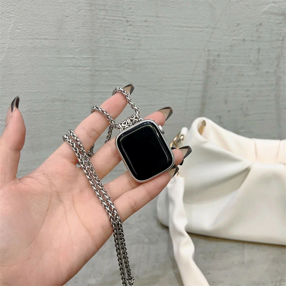 Apple watch アップルウォッチ トライバル ネックレス 銀 シルバー