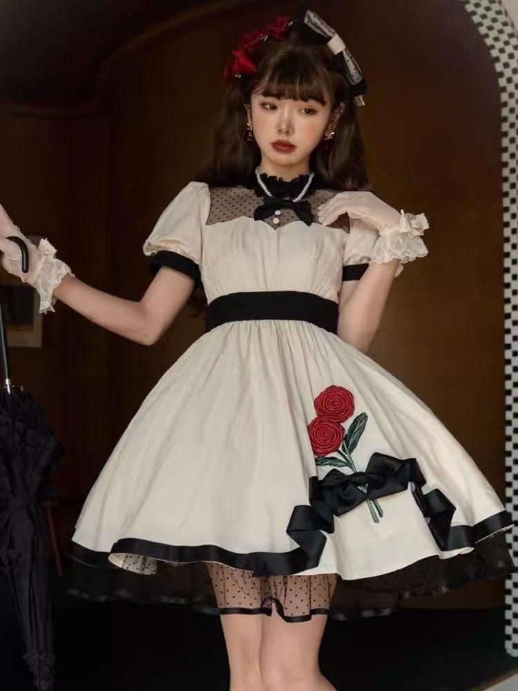 LT-11 豪華姫系 lolita 可愛 レトロ風 オリジナル 洋服 ロリータ ワンピース 美しい刺繍