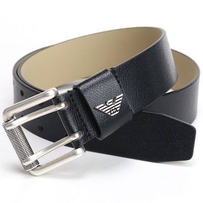エンポリオアルマーニ EMPORIO ARMANI メンズレザーベルト ブランド Y4S079 YAQ2G 81072 BLACK ブラック 最大ウエスト90cm|95cm|100cm