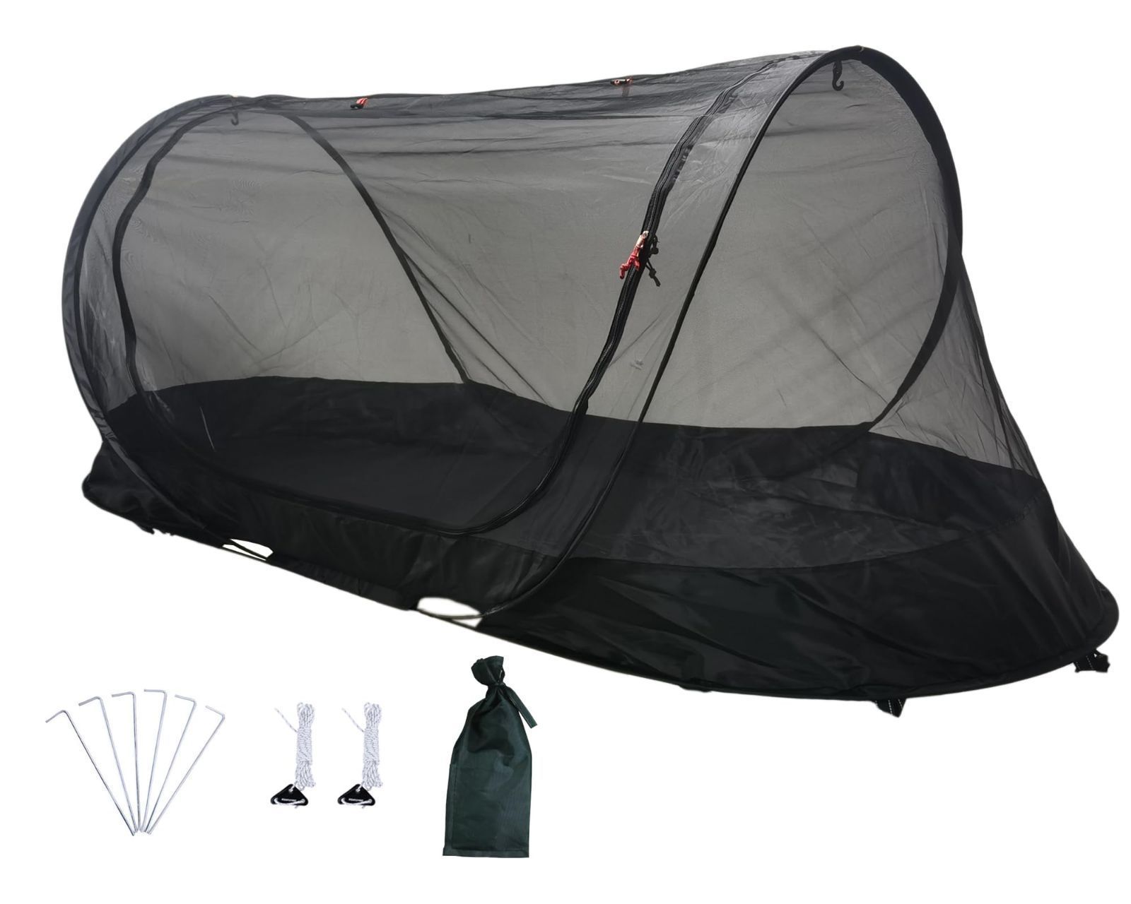 特別価格　FLYFLYGO 改良版 ポップアップテント 蚊帳 モスキートネット 開くだけで簡単に設置 1人用 ソロキャンプ 車中泊 キャンプ アウトドア活動