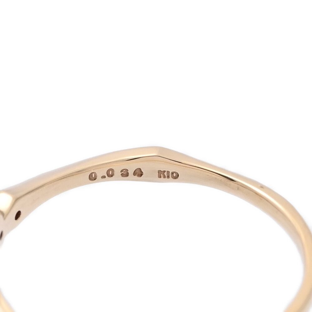 0.034ct/agete アガット 3P・ダイヤモンドリング・指輪/K10PG