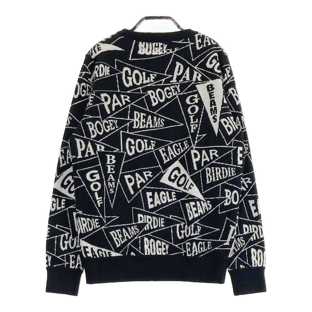 サイズ M BEAMS GOLF ビームスゴルフ 裏地付 ニットセーター 総柄 ブラック系 240101509537 ゴルフウェア レディース ストスト