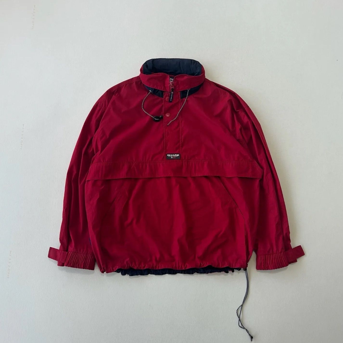 90s CHAPS ラルフローレン アノラックパーカー レッド ドローコード