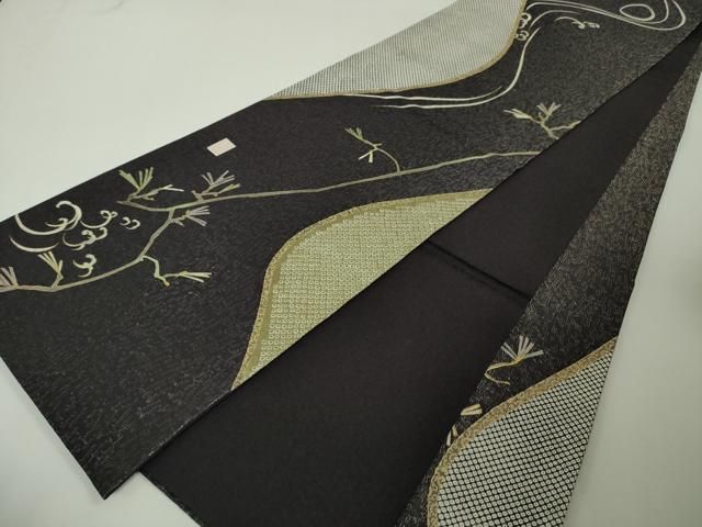 平和屋本店□極上 十日町 名門青柳高級ブランド 大喜百花 六通柄袋帯  