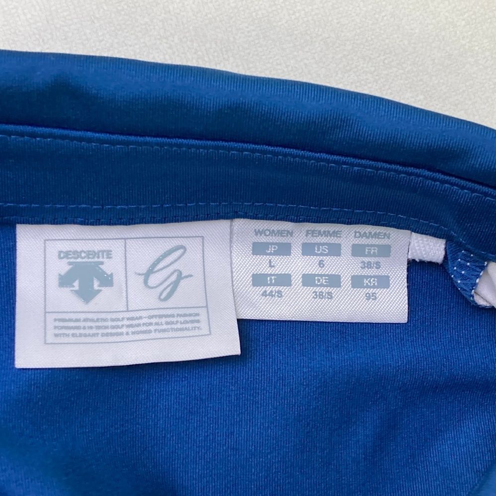 サイズ：L DESCENTE GOLF デサントゴルフ 長袖ポロシャツ ネイビー系