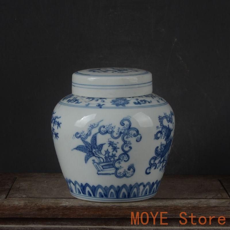 明成化青花嬰戯紋天字缶 景徳鎮 高品質 陶磁器 装飾品 現代工芸品 美術