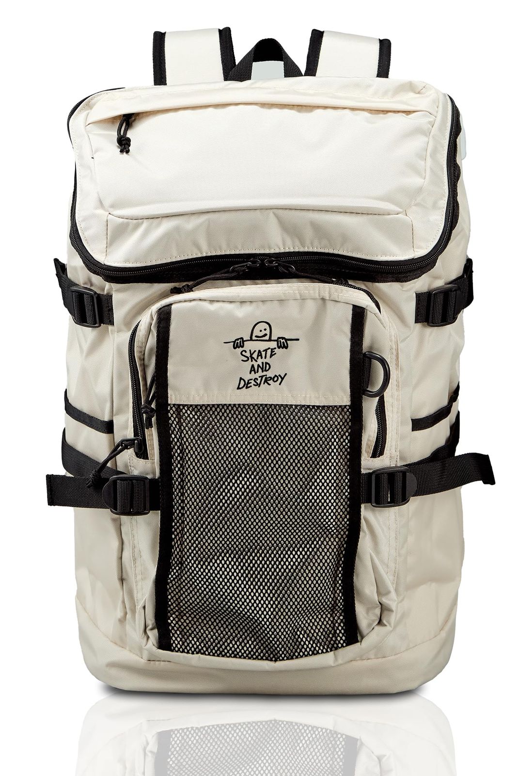 スラッシャー リュック 30L 撥水加工 四角型 THR-298 | Backpack A4収納 PCスリーブ OWBK_オフホワイト ブラック FR OWBK_オフホワイト ブラック