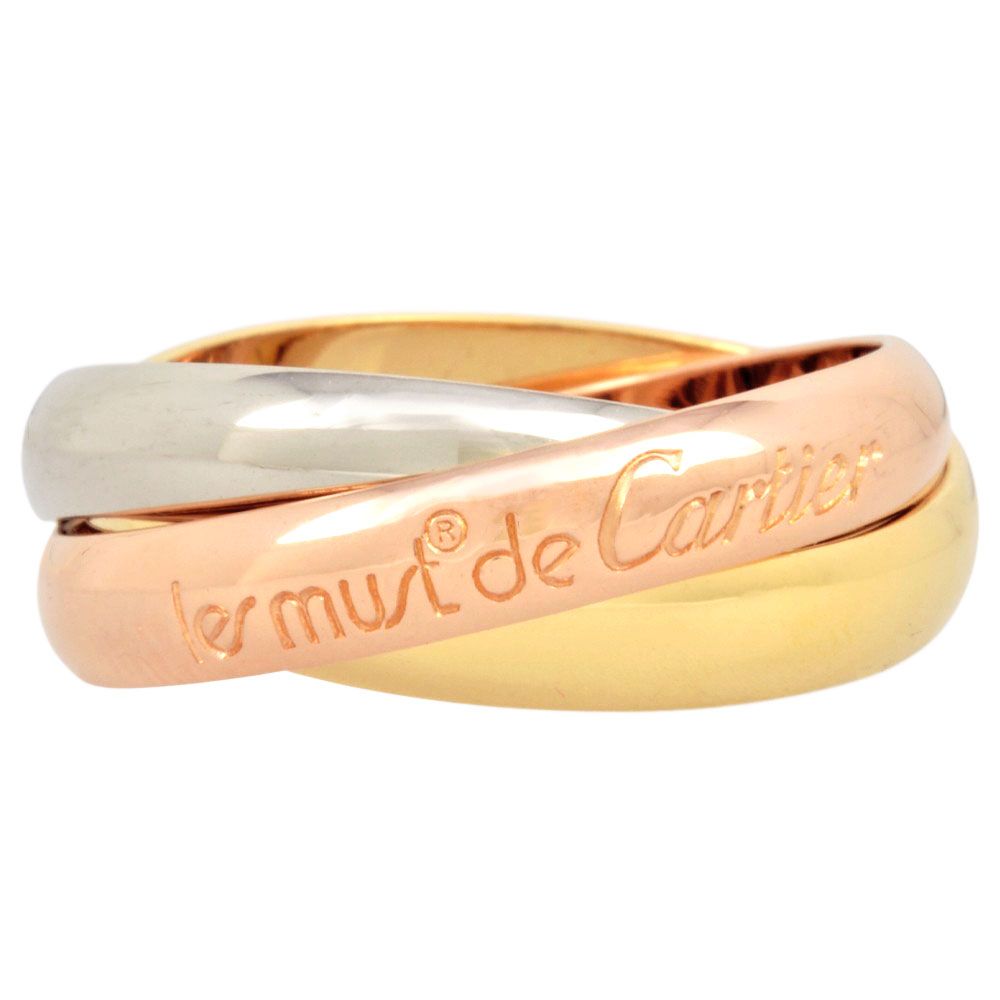 カルティエ Cartier トリニティ MM クラシック リング 指輪 #52 K18YG