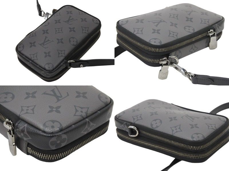 ルイヴィトン 2WAYバッグ ダブルフォン ポーチ グレー×ブラック M69534  