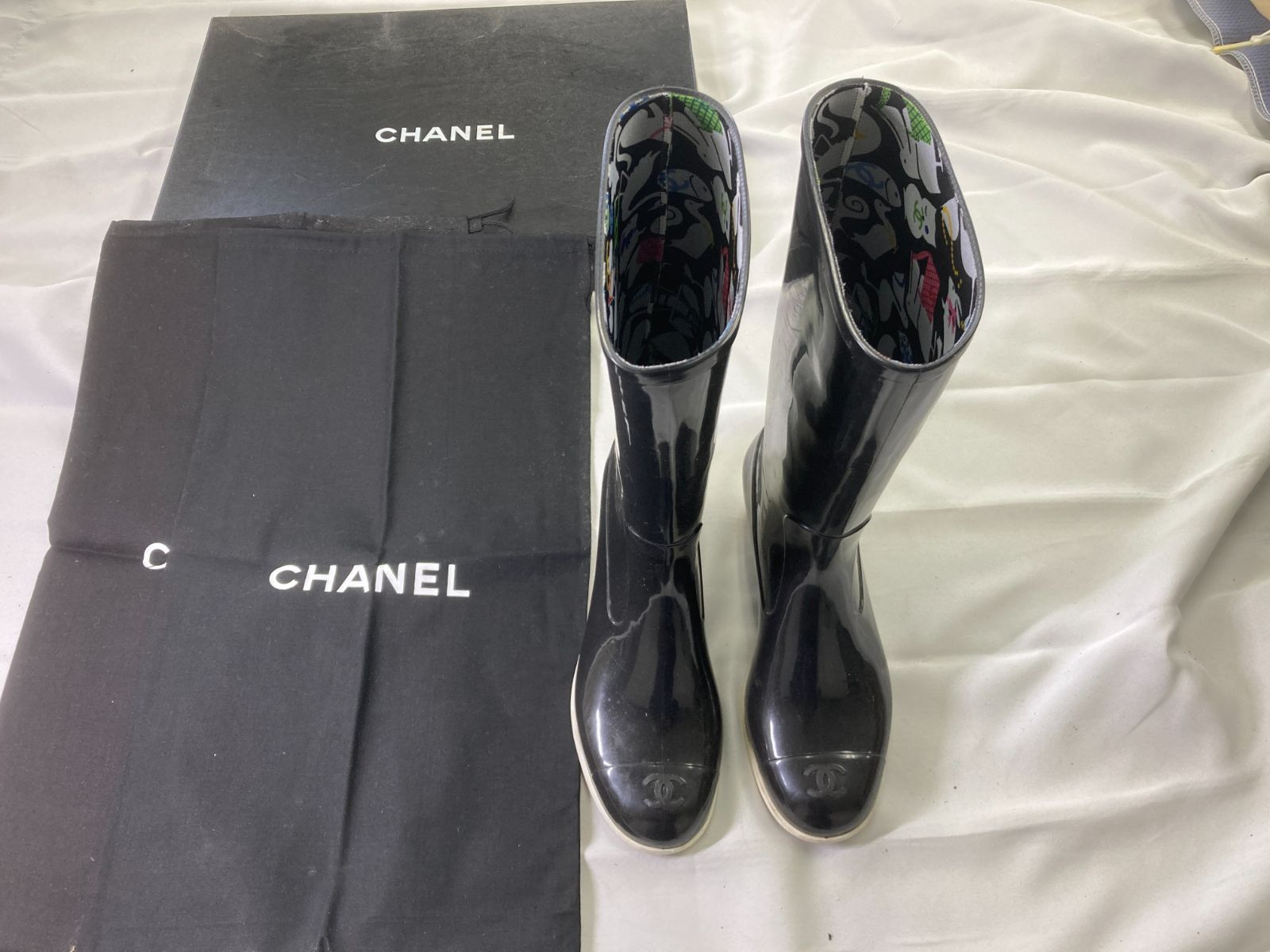 CHANEL シャネル レインブーツ 長靴（size38 ・日本サイズ24.0cm