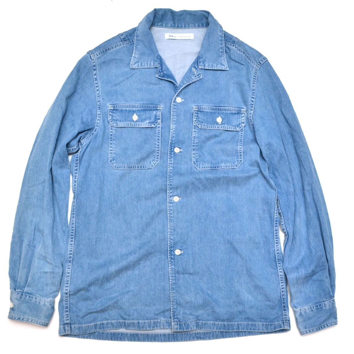 Ron Herman ロンハーマン インディゴ染めオープンカラーテンセルシャツ  