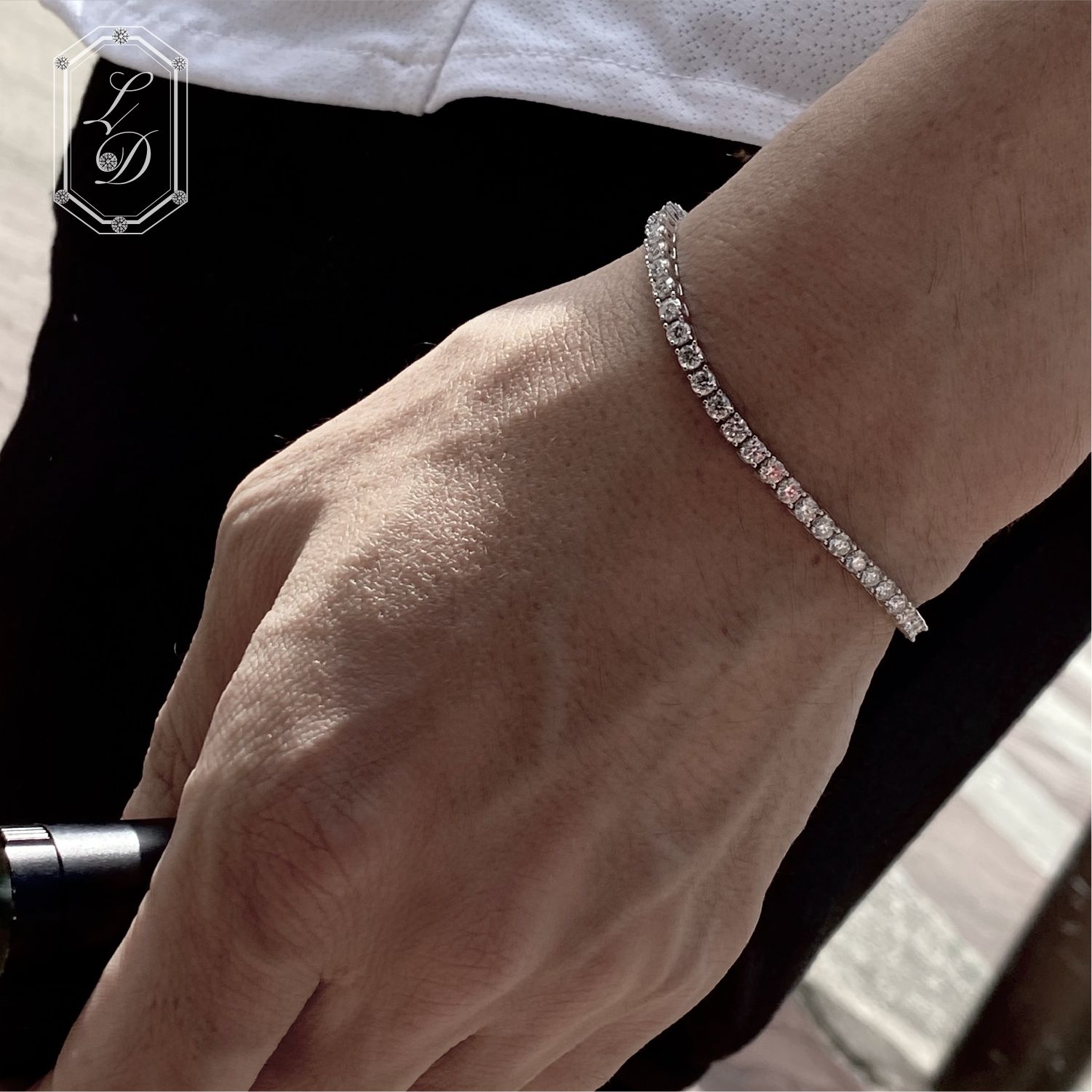 モアサナイト ブレスレット 3ミリ 17cm 【3BS17】 モアサナイト