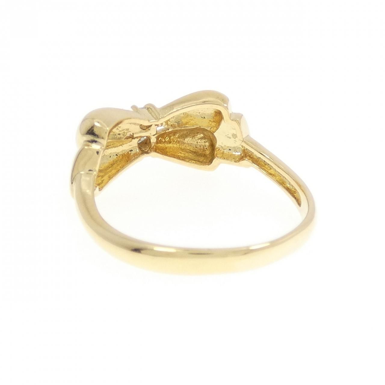 K18/Pt900 ダイヤモンド◇リング 11.5号 K18 ダイヤ0.09ct リング 11.5号 5.6g 月型甲丸 幅0.3-1.0