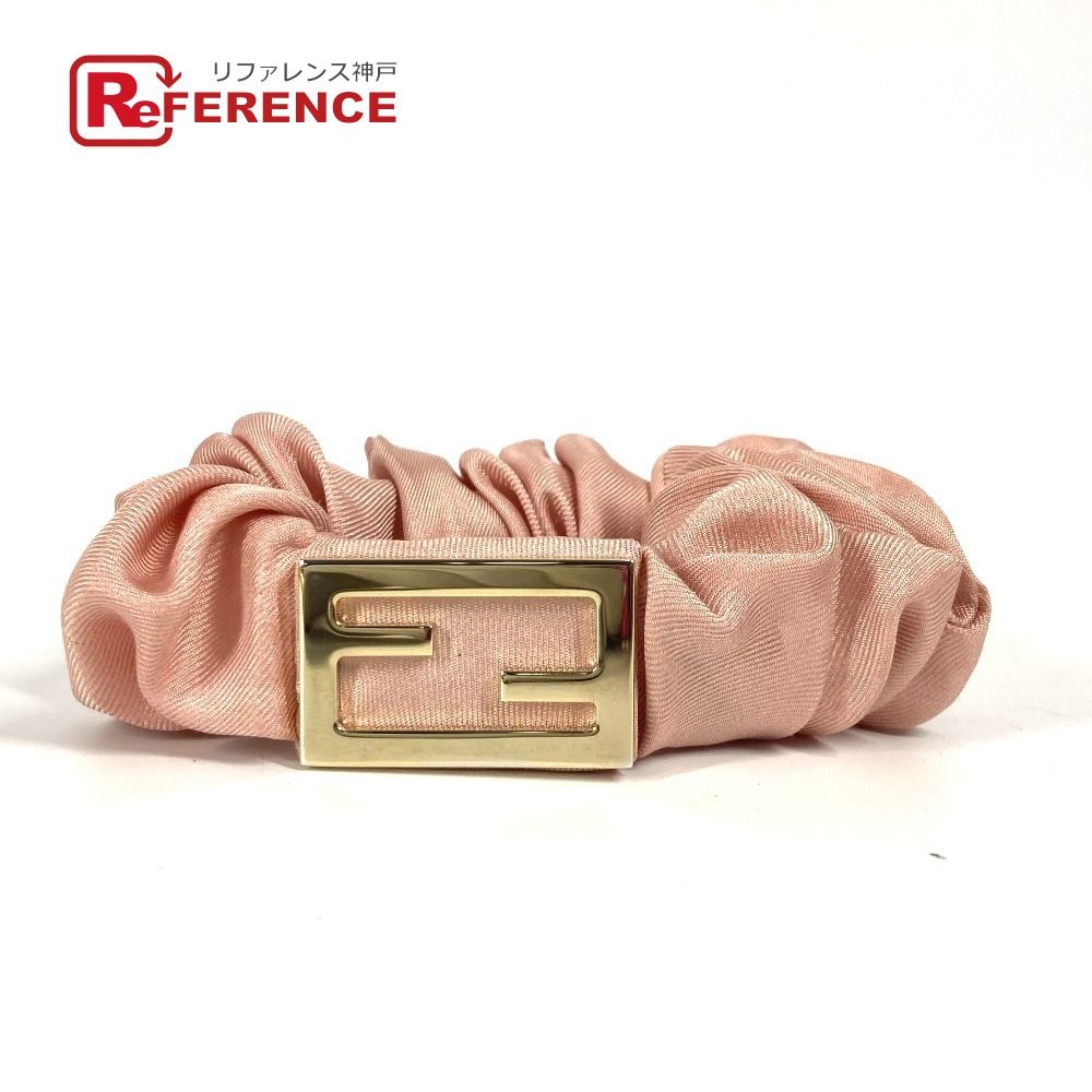 FENDI フェンディ シュシュ ロゴ シルク ピンク