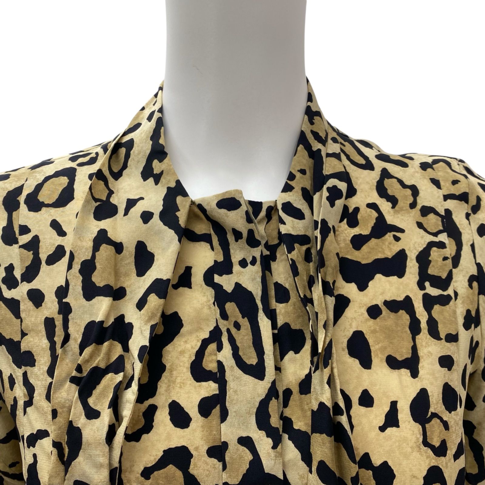 ○◇美品 グッチ GUCCI ブラウス シャツ 長袖 レオパード柄 ヒョウ柄