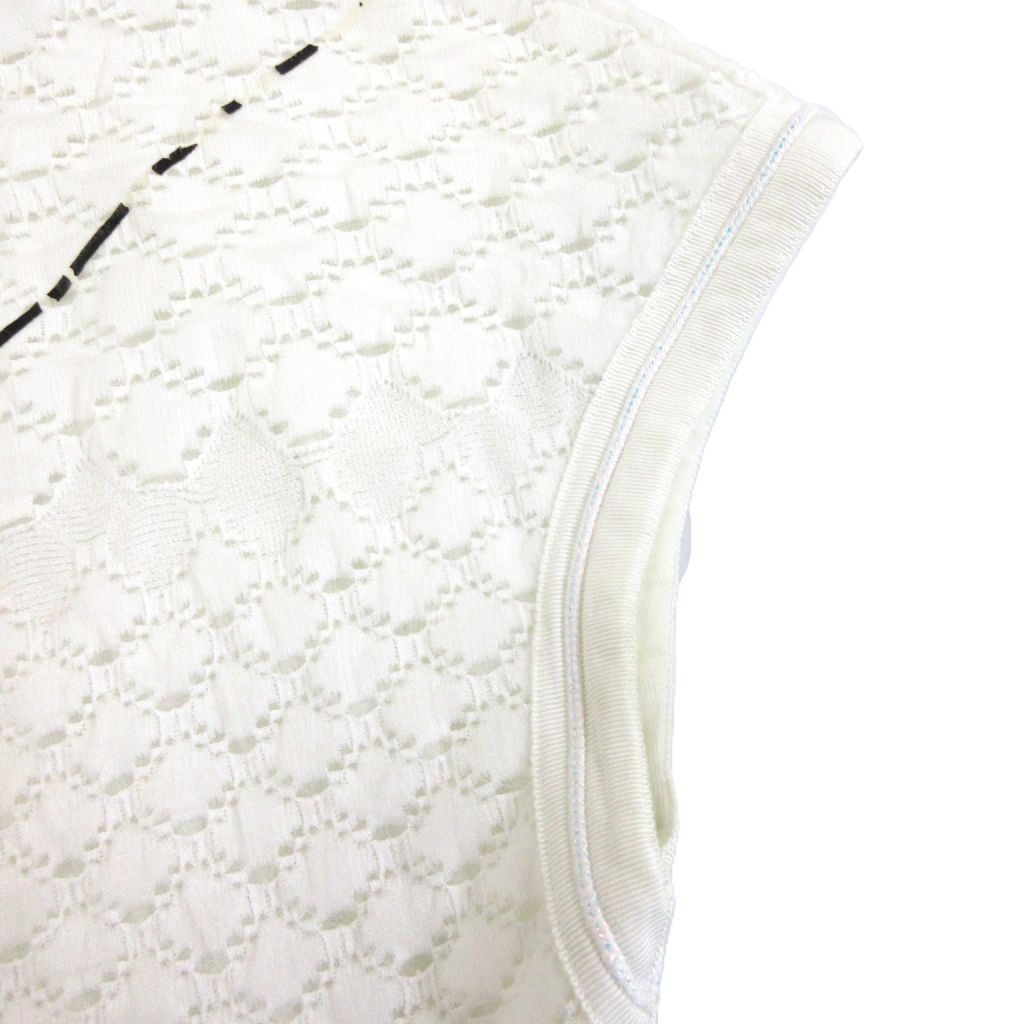 【中古】シャネル CHANEL 12SS チュールワンピース ひざ丈 フレア ココマークプレート 白 ホワイト ■MNK1 シャネル CHANEL 12SS チュールワンピース ひざ丈 フレア ココマーク