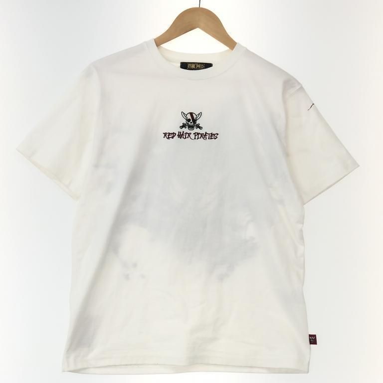【中古】絡繰魂 × ONE PIECE 刺繍シャンクスTee M ホワイト カラクリダマシイ ワンピース[10]