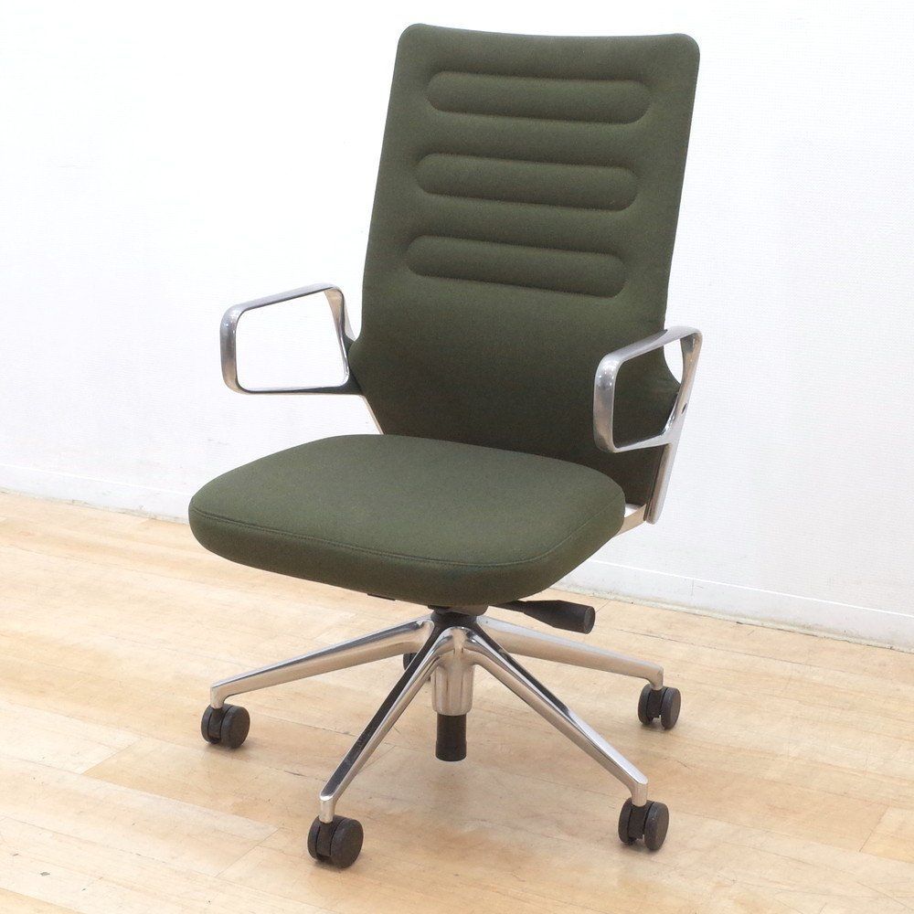 訳有品 vitra ヴィトラ AC 5 WORK 肘付オフィスチェア グリーン 事務椅子 リクライニング 布張り モダン EG17407-1 オフィス家具