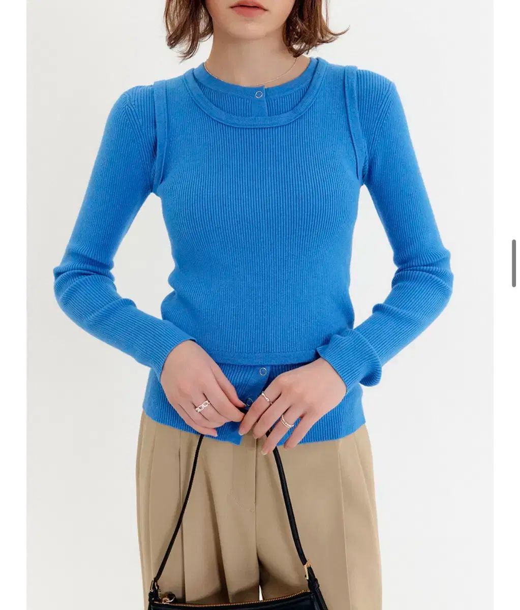 ルッケスト レイン スリム カーディガン セット ブルー