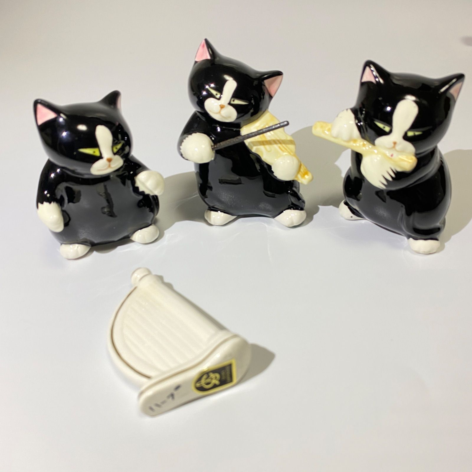 黒猫楽団　9体　セブンコーポレーション　猫のオーケストラ　陶器　置き物