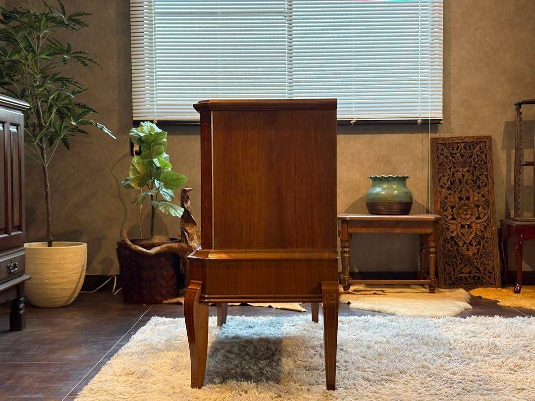 イタリア製 象嵌 猫脚 サイドボード キャビネット 両開き チェスト ygz